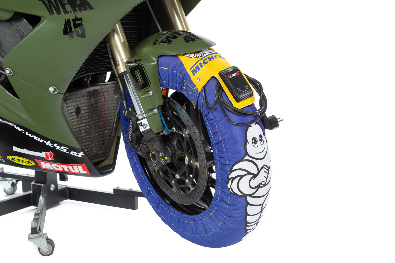 CAPIT Reifenwärmer Suprema Vision | Für Slicks | Temperatur bis 120 °C | Made in Italy "Michelin Design"