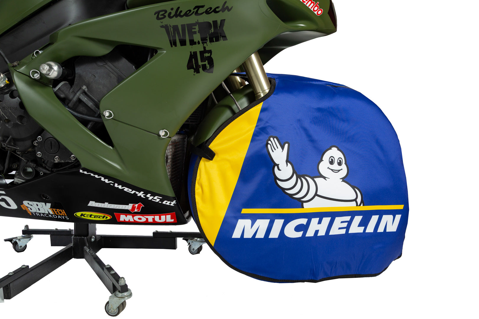CAPIT Wind Stopper Ventostop – Reifenschutz für Heizdecken (MotoGP-Technik) "Michelin Design"