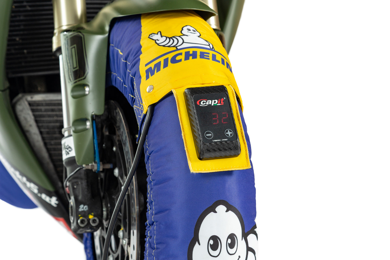 CAPIT Reifenwärmer Suprema Vision | Für Slicks | Temperatur bis 120 °C | Made in Italy "Michelin Design"