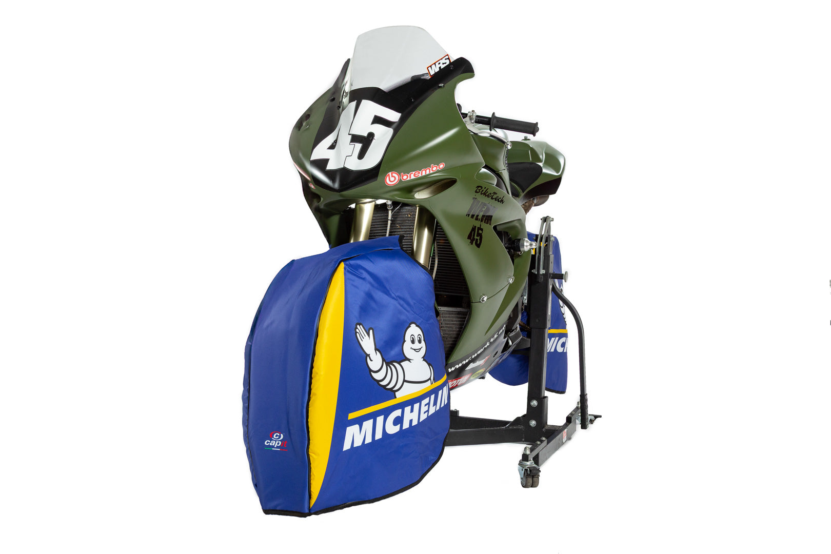 CAPIT Wind Stopper Ventostop – Reifenschutz für Heizdecken (MotoGP-Technik) "Michelin Design"