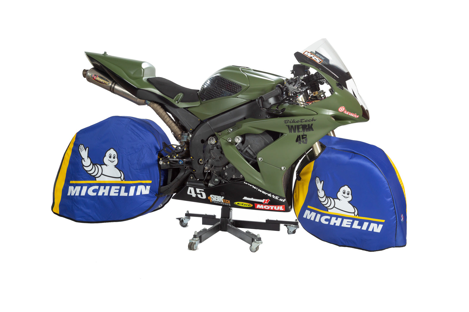 CAPIT Wind Stopper Ventostop – Reifenschutz für Heizdecken (MotoGP-Technik) "Michelin Design"