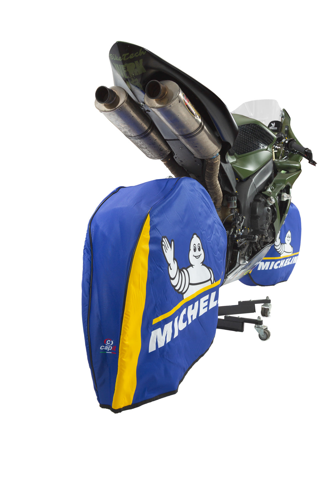 CAPIT Wind Stopper Ventostop – Reifenschutz für Heizdecken (MotoGP-Technik) "Michelin Design"
