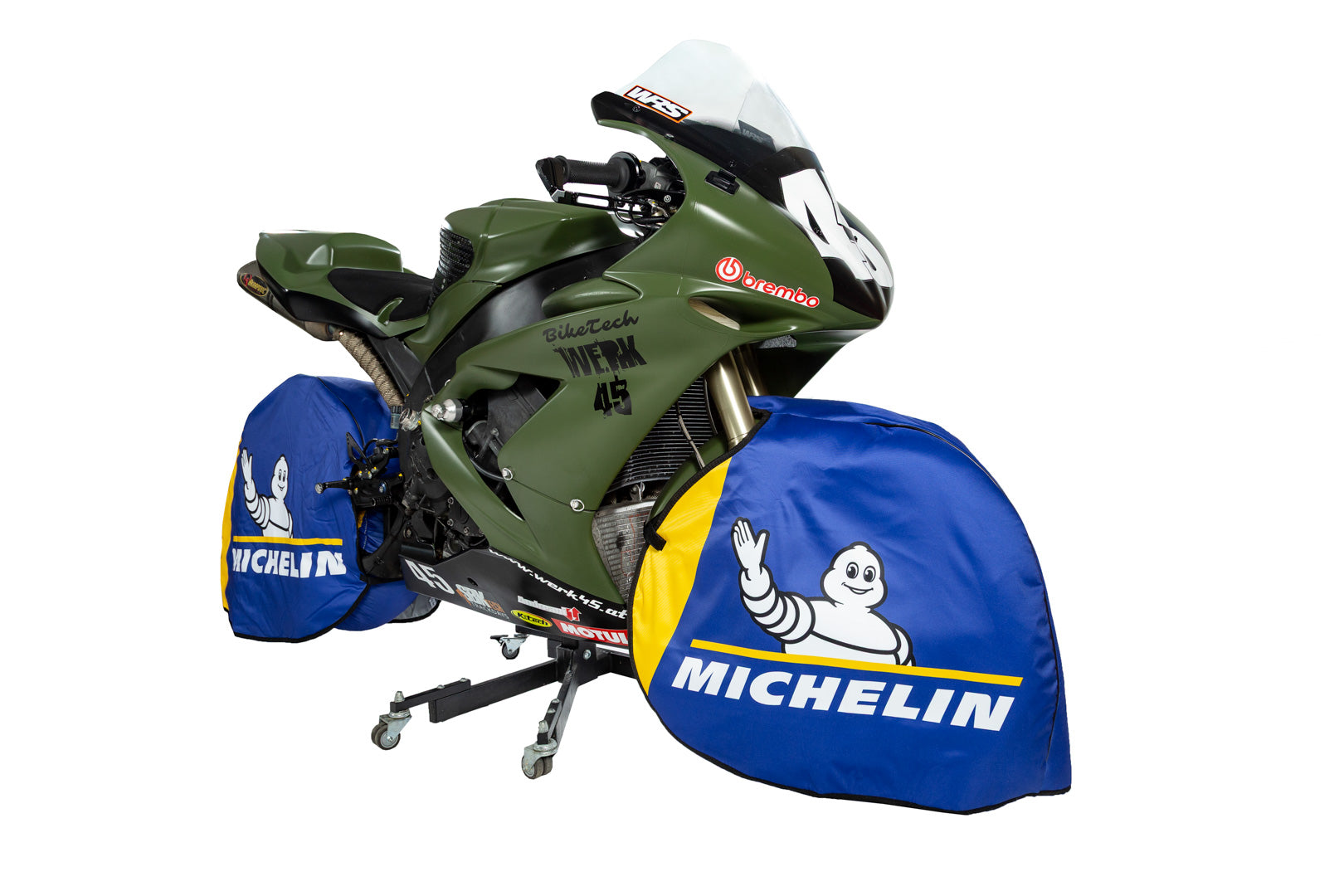 CAPIT Wind Stopper Ventostop – Reifenschutz für Heizdecken (MotoGP-Technik) "Michelin Design"